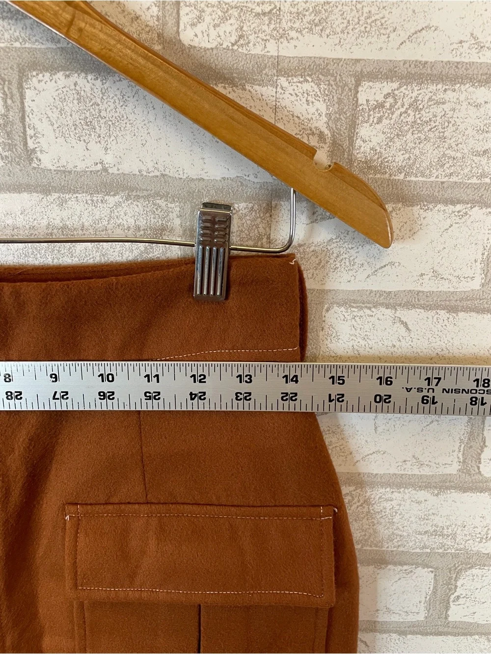 Boohoo Rust Brown Cargo Pocket Midi Pencil Skirt Size 6